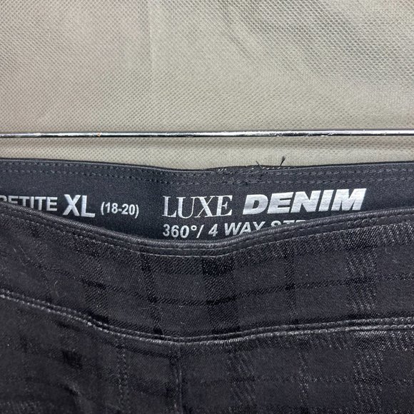 Black Checkered Holographic Pants Petite XL - Picture 3 of 4